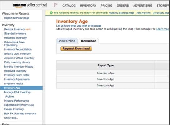 amazon removal orders inventory age